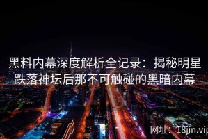 黑料内幕深度解析全记录：揭秘明星跌落神坛后那不可触碰的黑暗内幕