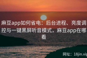 麻豆app如何省电：后台进程、亮度调控与一键黑屏听音模式，麻豆app在哪看