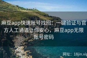 麻豆app快速账号找回：一键验证与官方人工通道让你安心，麻豆app无限账号密码