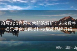 麻豆app官网技术前沿解析：未来数字娱乐平台如何以科技赋能品牌升级
