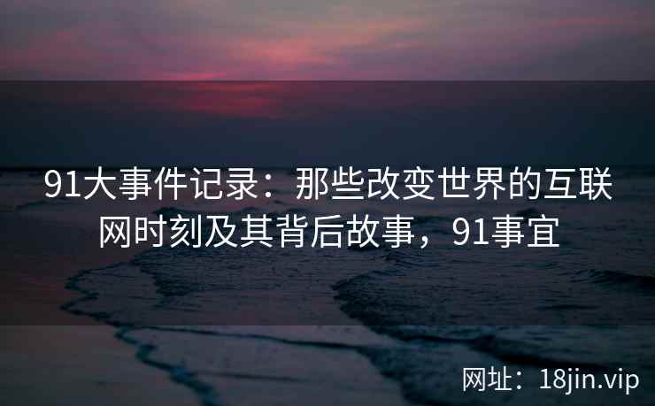 91大事件记录：那些改变世界的互联网时刻及其背后故事，91事宜